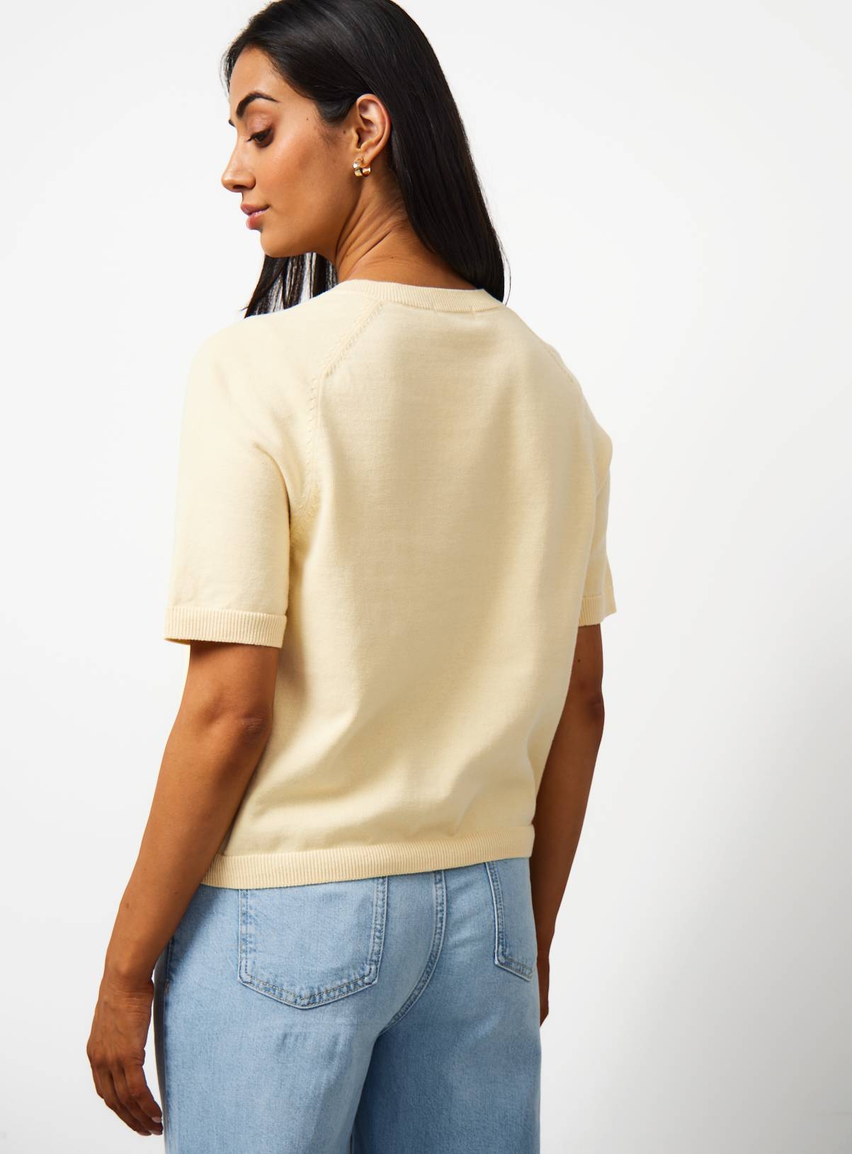 Yellow Short Sleeve Raglan Cotton Cardigan 24 - Image 4